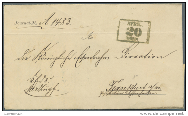 1849/1942, 43 Belege, Dabei Frachtbrief, Billetstempel Auf Vorderseite Bzw. R&uuml;ckseite, Jux-Ansichtskarten,... - Trains