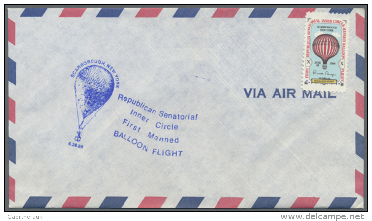 1988, USA, Cinderella Stamp "FIRST REPUBLICAN SENATORIAL INNER CIRCLE MANNED BALLOON FLIGHT", Appx. 600 Unaddressed... - Autres (Air)