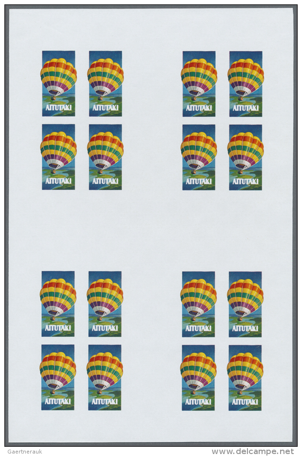 1983, Aitutaki. Progressive Proofs Set Of Sheets For The Issue BICENTENARY OF MAN'S FIRST BALLOON FLIGHT. The Issue... - Autres (Air)