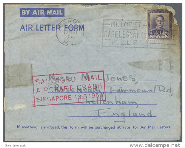 1929/1974, Collection Of 21 Crash Mail Covers, E.g. 1935 Cap Verde, 1935 Francesco De Pinedo, 1939 Durban, 1954... - Autres & Non Classés