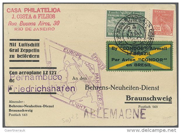 1930, Graf Zeppelin EUROPA-PAN AMERIKAN FLIGHT Pernambuco-Friedrichshafen 24.5.30, Und Zwei Briefe... - Autres & Non Classés