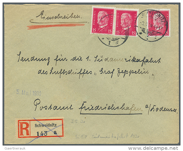 1929/33, 125 Briefe Adressiert Nach Friedrichshafen An Das Dortige Postamt Oder Die Zeppelin-Werft Als Zuleitungen... - Autres & Non Classés