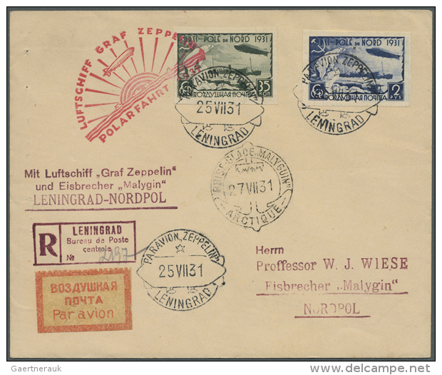 1930/1966, Lot Von 12 Flugpostbelegen, Dabei Wertschwerpunkt Zeppelinpost Mit U.a. MiNr. 438, 439 (2), 458,... - Autres & Non Classés