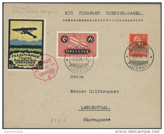 1912/1965, 100 Flugpostbelege, Meist Aus Deutschland Und Der Schweiz, Dabei Auch Zeppelinbelege, Rhein-Main Flug-... - Autres & Non Classés