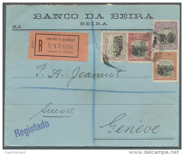 Mocambique, Lourceno Marques, Angola: 1908/44, Covers (4), Ppc (1), Parcel Address Cut-out (1), Ex-3 Registered,... - Autres & Non Classés