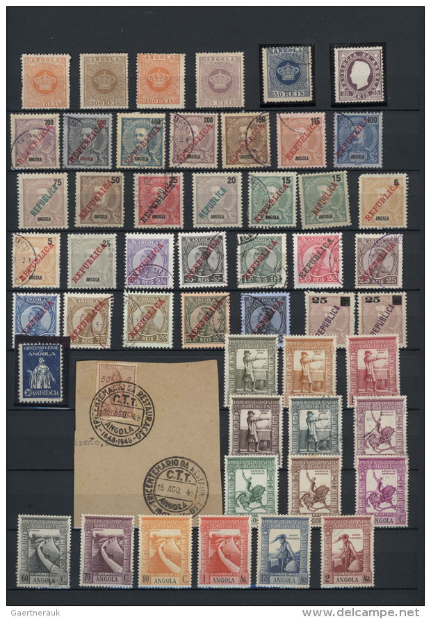 1870/1970 (ca.), Used And Mint Accumulation In A Stockbook, Comprising Angola, Cap Verde Incl. 50r. Green Used,... - Açores