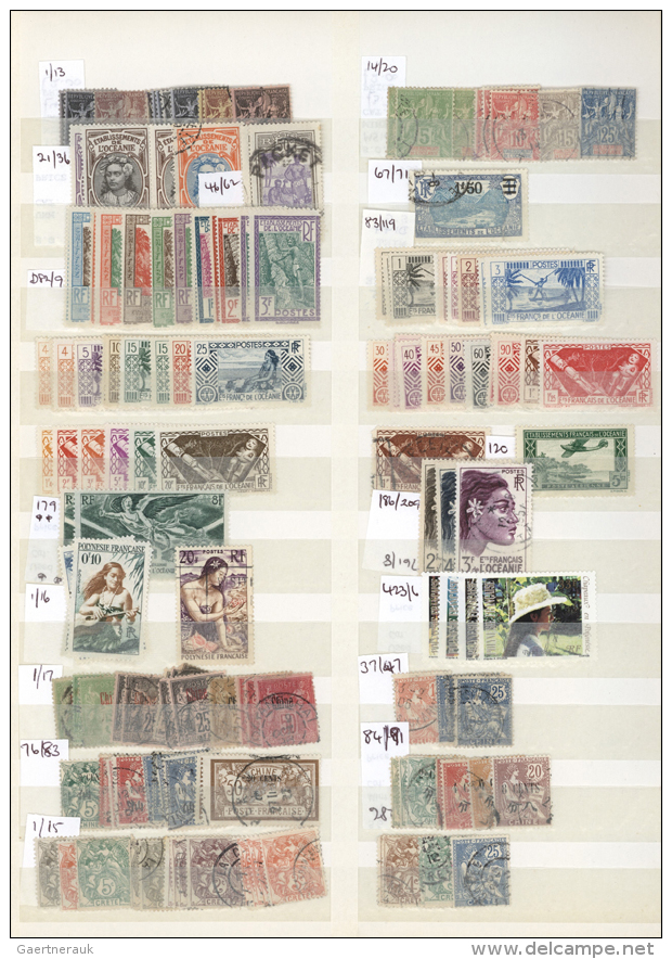 1890/1950 (ca.), Used And Mint Accumulation/collection Of Seveal Hundred Stamps, Neatly Sorted On Stocksheets,... - Collections