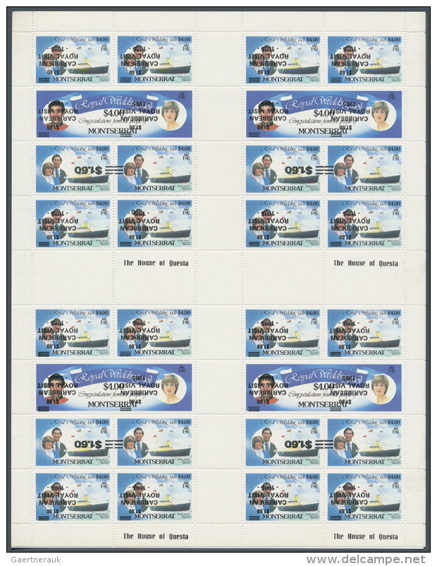 1984/85, Britsh Virgin Islands, St.Vincent And Montserrat, 9 Complete Sheets Of Errors: Missing Colour, Inverted... - Autres & Non Classés