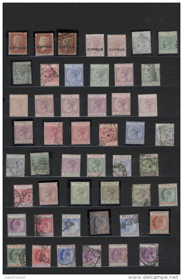 1860/1950 (ca.), British Europe, Used And Mint Collection In A Stockbook, Varied Condition, Comprising Cyprus,... - Autres & Non Classés