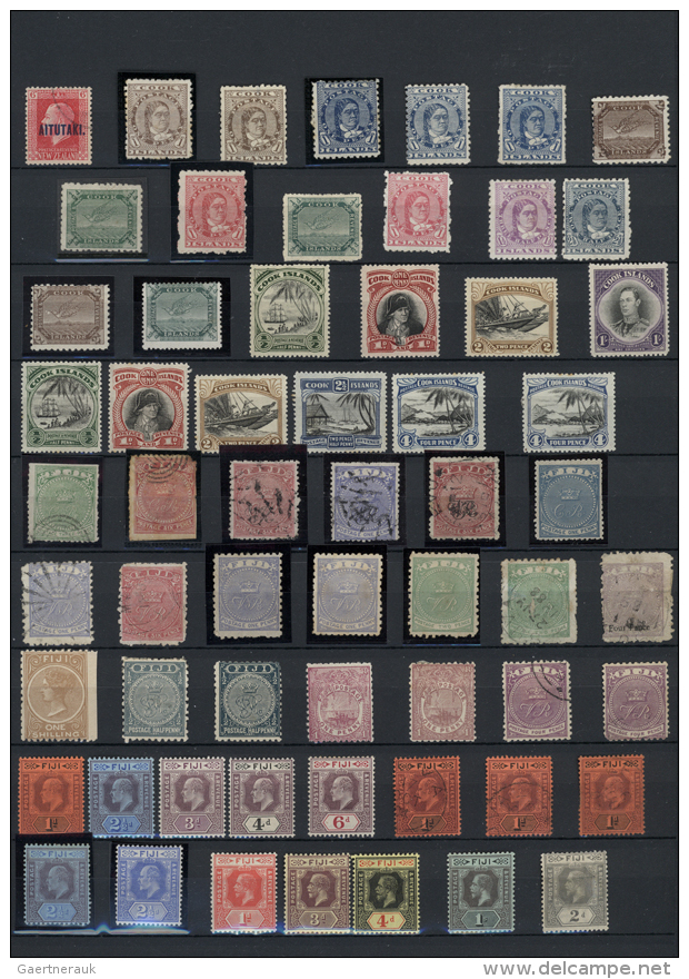 1855/1950 (ca.), British Oceania, Used And Mint Collection In An Album, Comprising Cook Islands, Fiji,... - Autres & Non Classés