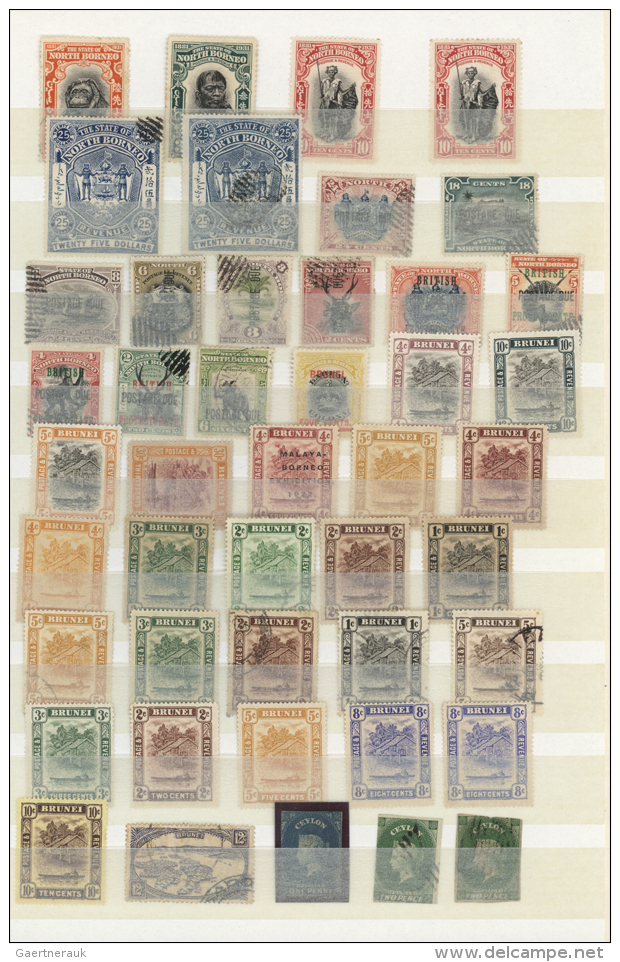 1855/1950 (ca.), British Asia, Used And Mint Collection/accumulation In A Stockbook, Comprising North Borneo,... - Autres & Non Classés