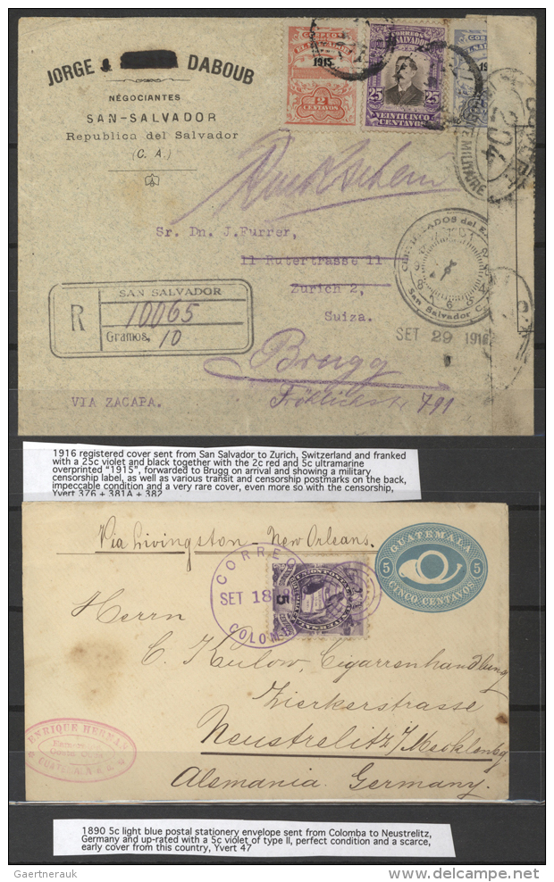 1890/1925, 3 Covers Sent From Guatemala To Germany And Prague, Accompanied By An Interesting R-cover From El... - Autres - Amérique
