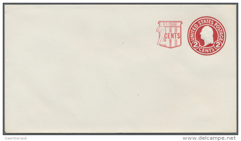 1958, Lot Containing 1,220 Envelopes 2c + 2c Washington (die 1), Carmine, Short, No Window. All Unused. (Scott Cat.... - Autres & Non Classés