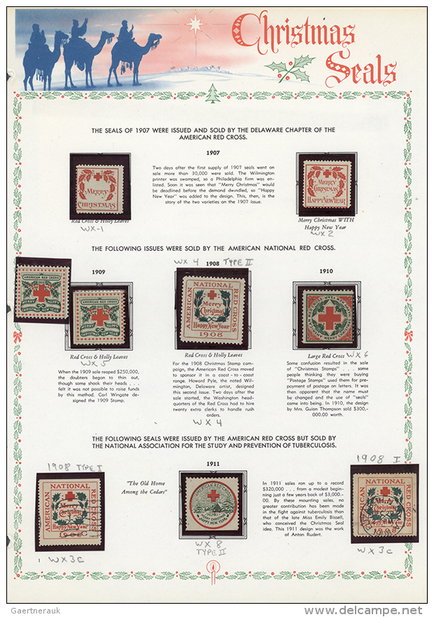 1907/2003, Comprehensive Collection Of The Christmas Seals From Early Issues, Housed In Two Volumes, Also Complete... - Autres & Non Classés