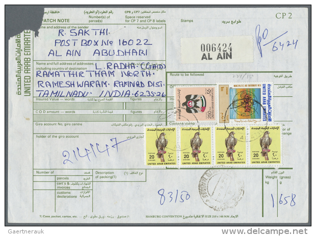 1988/ 1998 Nice Collection Of Over 270 Parcel Registration Cards From ABU DHABI, DUBAI, SHARJAH, UM-AL QUWAIN,... - Emirats Arabes Unis (Général)