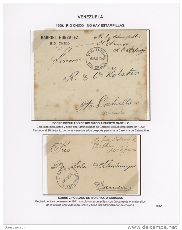 1909/38, Scarce Collection Of 12 Letters With M/s "stamp Shortage / Carencia De Estampillas" And... - Venezuela