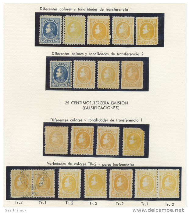 1880/1896, Specialised Collection/assortment Of The REPRINTS/FORGERIES Of The 1880 "Bolivar" Issues 5c. To 1b. With... - Venezuela