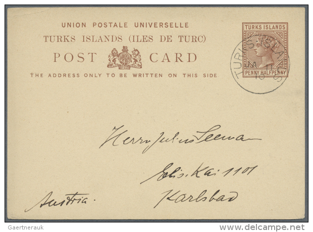 1881/1910 (ca.), Duplicated Accumulation Mostly TURKS ISLANDS With About 220 Postcards And Reply Cards (some... - Turks & Caicos (I. Turques Et Caïques)