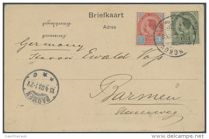 1903/53,  Ppc (10, Mostly Used To Germany Inc. Large "Chaiya"), Stationery Used (4), Cover (1, 1953 Swiss Embassy... - Thaïlande