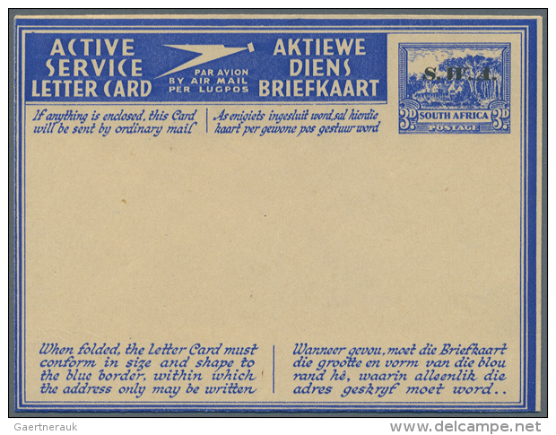 ACTIVE SERVICE LETTERCARDS: 1941/1944 (ca.), Accumulation With 18 Unused And Three Used Active Service Lettercards... - Afrique Du Sud-Ouest (1923-1990)