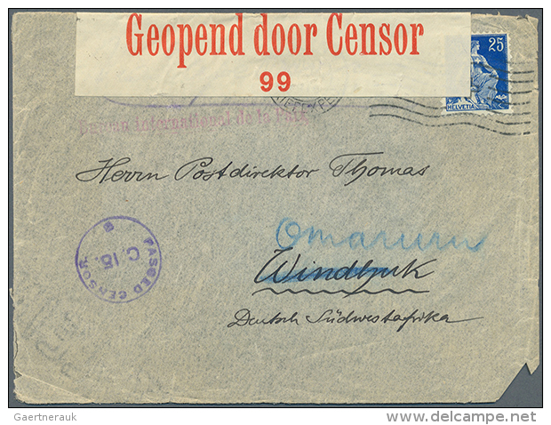 1916/18, Seven Envelopes To The "Bureau International De La Paix" In Bern As Agent For Postal Exchange Between... - Afrique Du Sud-Ouest (1923-1990)