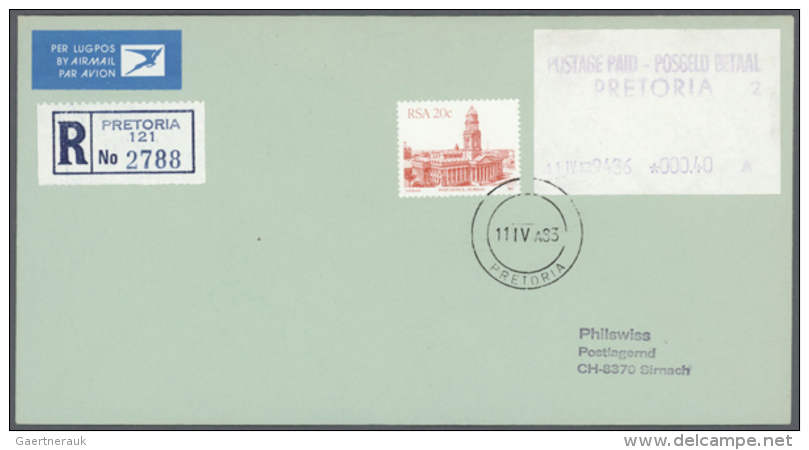 1983, Four Big Boxes Containing Ca. 6500-7000 (registered)-airmail-letters Bearing A Automat-issue From 1983 Sent... - Autres & Non Classés