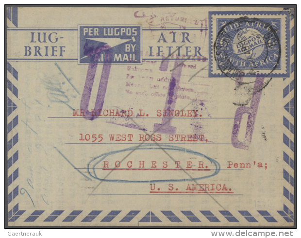 1945/80 (ca.), AEROGRAMMES: Duplicated Accumulation Of About 280 Airletters, Lettercards And Aerogrammes With A... - Autres & Non Classés