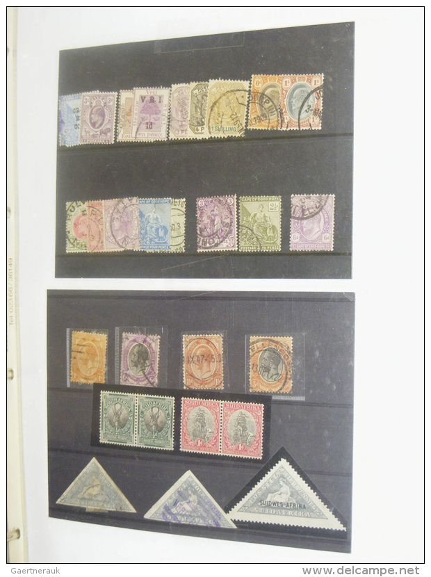1913/99: Slightly Messy, MNH, Mint Hinged And Used Collection South Africa 1913-1999 In 2 Ordners. Collection... - Autres & Non Classés