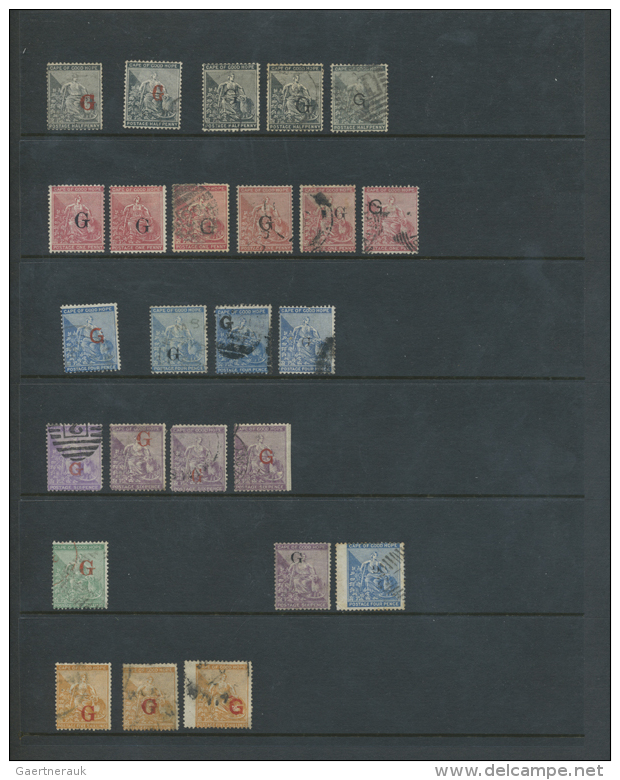 1877-79: Group Of 67 Singles Of All Denominations Up To 5s., With Large Or Small, Red Or Black Overprints Including... - Autres & Non Classés
