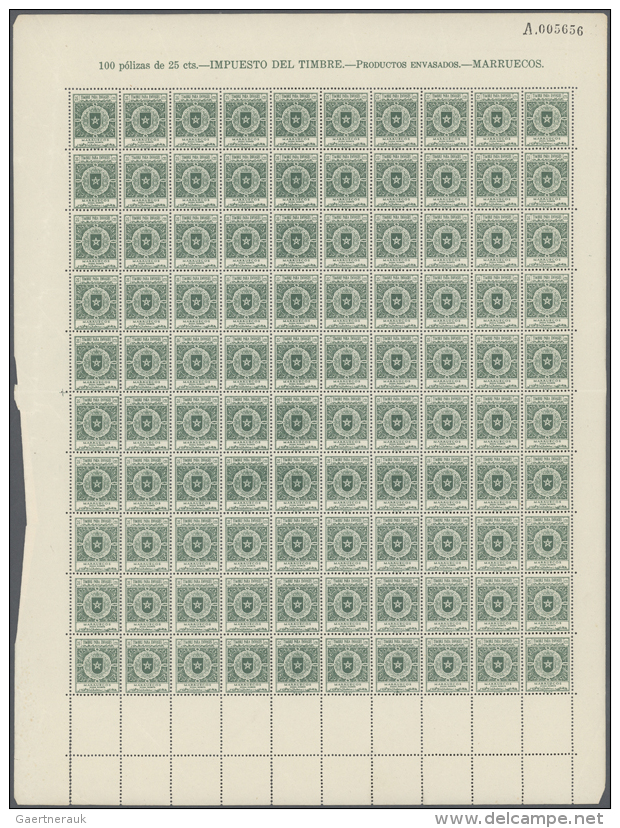 1945/1952, FISCALS, Lot Of Apprx. 530 Stamps Within Large Units/sheets. (D) - Maroc Espagnol