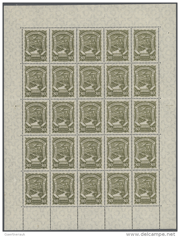 1923/1928, Pictorials "EN COLOMBIA", 50c. Dark Green, 60c. Brown (with Marginal Job Number "I996.22", 1p. Grey,... - Colombie
