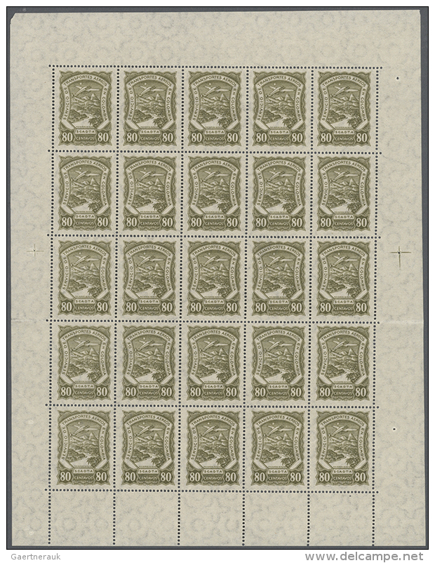 1923/1928, Pictorials "EN COLOMBIA", 50c. Dark Green, 60c. Brown (with Marginal Job Number "I996.22", 1p. Grey,... - Colombie