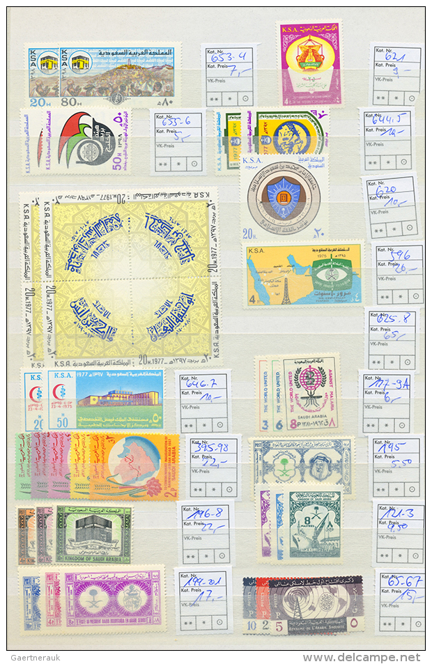 1960/1979, Unmounted Mint Assortment Of Commemoratives And Definitives Incl. Better Stamps. Mi. 754,- &euro;. (D) - Arabie Saoudite