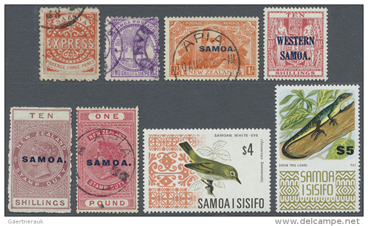 1877-1990 (ca.), Collection On Album Pages With Several Better Issues, Early Definitives Incl. 20 Samoa Express... - Samoa