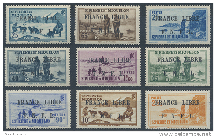 1941/1942, FRANCE LIBRE F.N.F.L. Overprints, Mint Assortment Of 18 Different Stamps, Good Quality! (D) - Vide