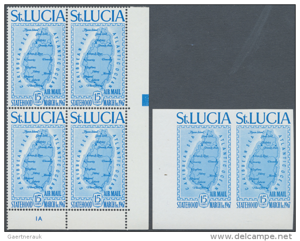 1967, 15 C. Independence (Scott C1, Mi. 217), Perforated And Imperforated Stamp And Souvenir Sheet, 50 Of Each,... - St.Lucia (1979-...)