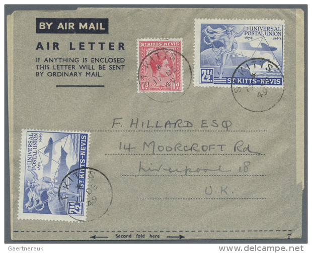 1952/64 (ca.), Duplicated Accumulation Of About 270 Airletters And Aerogrammes (120 Unused, 120 CTO And 30 Commerc.... - St.Christopher-Nevis-Anguilla (...-1980)