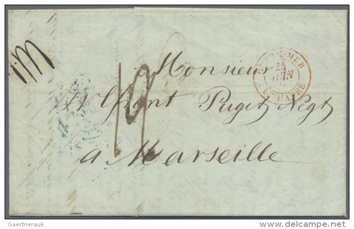 1839/1916, Group Of 5 Entires, From 1839 Cover From Guayama, 1869 Cover From St.John's, Ppc And 2 Censored Covers.... - Puerto Rico