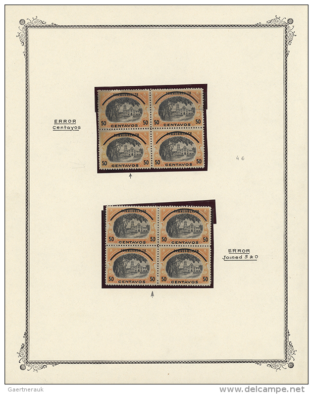 1938/1960 (ca.), Collection Of 19 Specialities/varieties Like Partly Imperf., Flaws, Offset Etc. (see Photo) (D) - Philippines