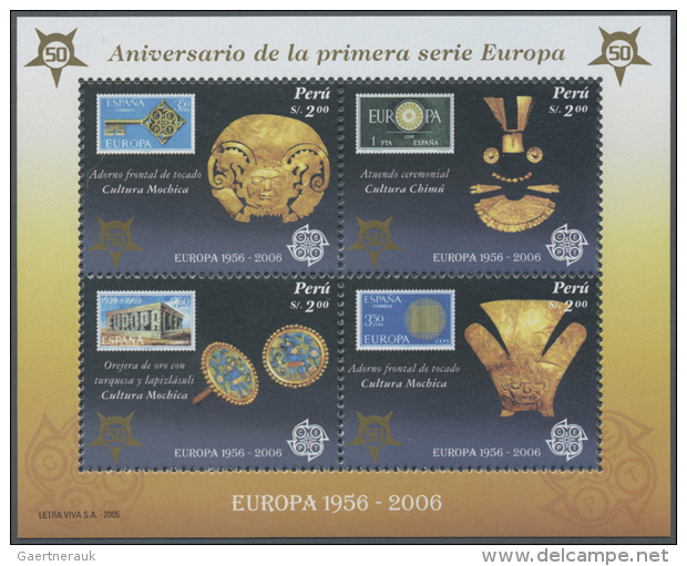 2005/2006, "EUROPA Issues 50 Anniversary", Block Issue, Mint, NH, Lot Of 10000 Blocks, Original Face Value 80,000 S... - Pérou