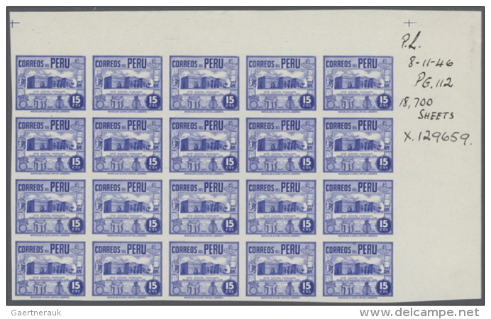 1930/1940 (ca.), Lot Of Apprx. 400 (mainly Imperforate) Proofs, Chiefly Within (large) Units. (D) - Pérou