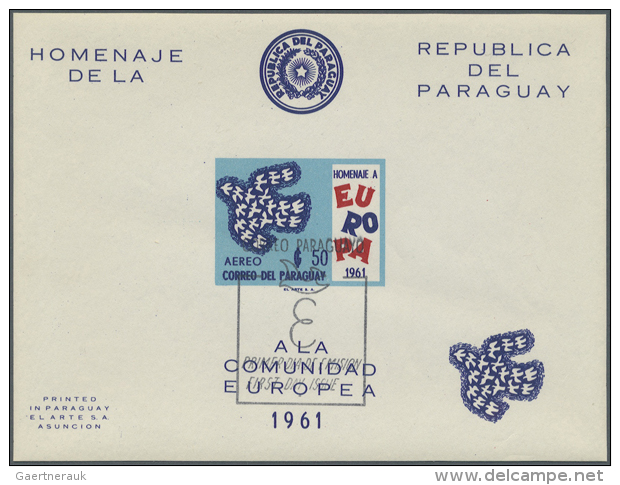 1961, Cept Commemorative Issue (Mi.Nos 986/1000, Bl. 14/17), 220 Perforated Sets And 280 Imperforated Sets Each In... - Paraguay