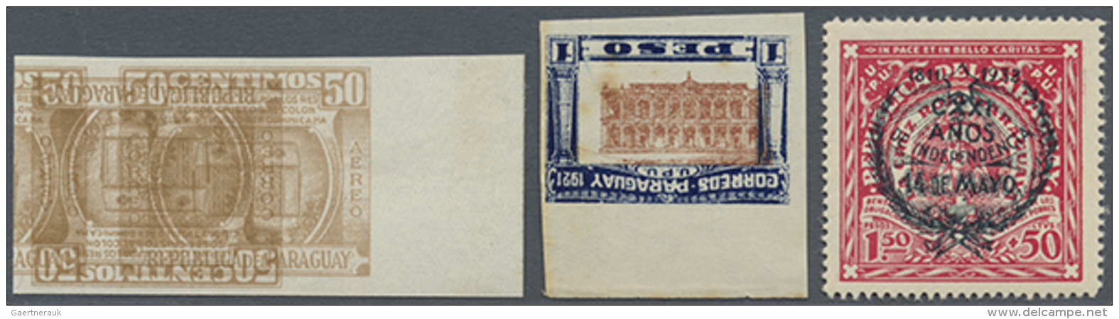 1920/1940 (ca.), Unusual Accumulation With About 100 Stamps All With Varieties As Imperforate Incl. Pairs, Part... - Paraguay