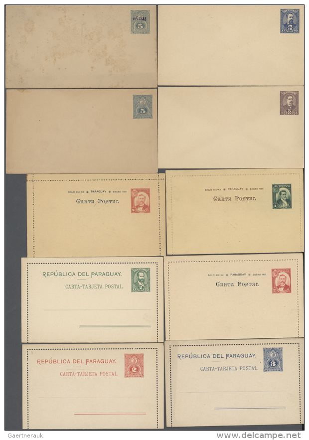 1882/1935 (ca.), Collection Of 30 Different Postal Stationeries Including Postcards With Reply And Reprints,... - Paraguay