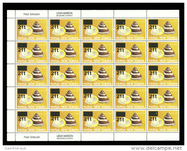 1994: Complete MNH Sheet Of 50 Stamps Of Papua New Guinea 1994, 21t Op 80t Michel No. 718. Cat. Value 70 Euro Per... - Papouasie-Nouvelle-Guinée