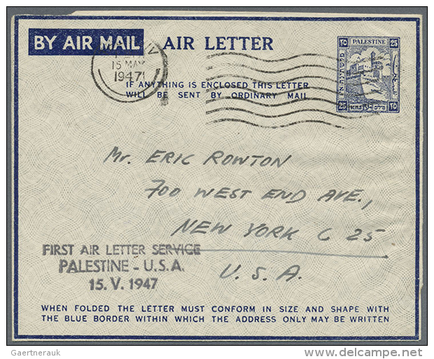 1944/1947 (ca.), AEROGRAMMES: Accumulation With About 85 Unused And Used/CTO Airletters With Several Better Items,... - Palestine