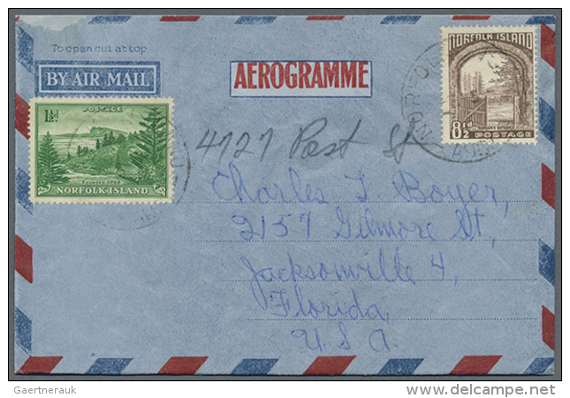 1953/1989 (ca.), AEROGRAMMES: Accumulation With About 60 Unused And Used/CTO Airletters And Aerogrammes With... - Ile Norfolk
