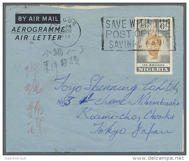 1956/1963 (ca.), AEROGRAMMES: Accumulation With More Than 400 Unused And Used/CTO 6d. 'Bronze Head'... - Nigeria (1961-...)