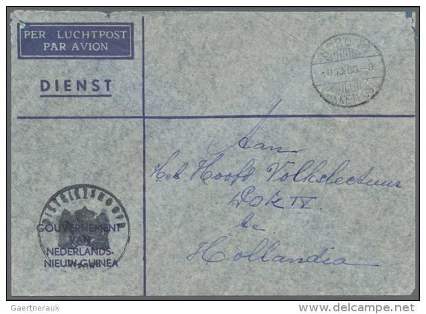 1946/1962, Service Airmail From Many Different Departements Including Military, All Sent To Holland. One With "Port... - Nouvelle Guinée Néerlandaise