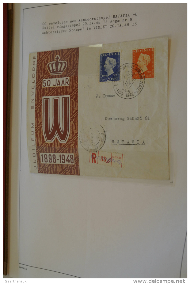 1948: Specialcollection Dutch East Indies 1948, Jubileue Stamps Wilhelmina (NVPH 347-348). Contains Stamps And... - Indes Néerlandaises